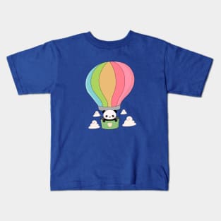 Kawaii Hot Air Ballon Panda T-Shirt Kids T-Shirt